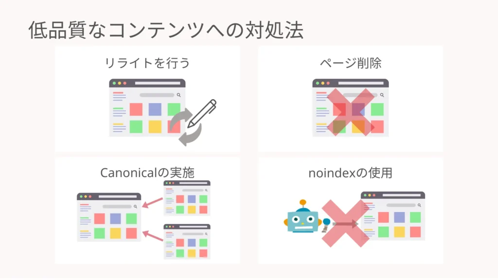 低品質なコンテンツへの対処法